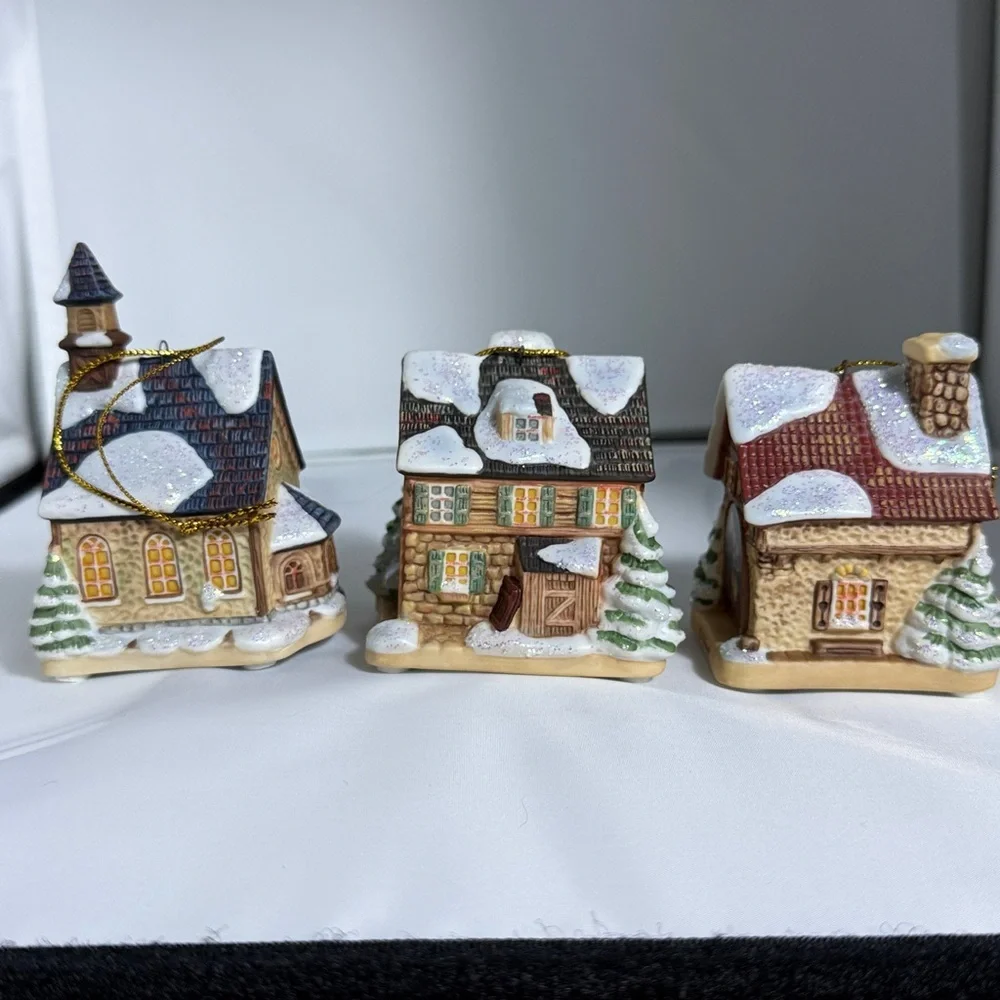 Vintage 1999 The Bradford Exchange Hummel Bavarian Village Hanging Ornament Set